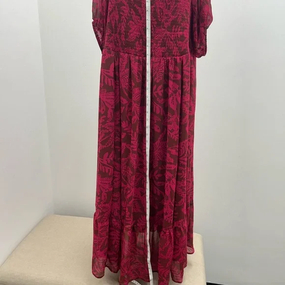 Torrid Burgundy Floral Maxi Dress - Picture 4 of 7